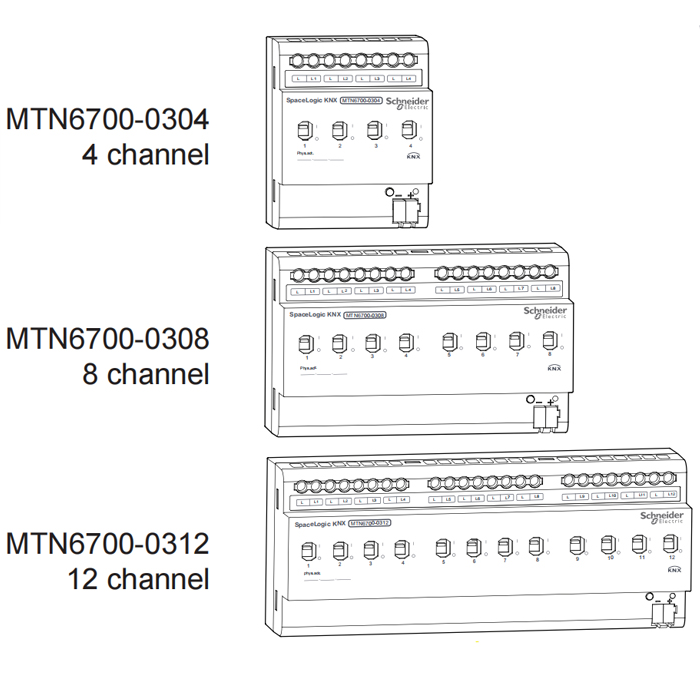 MTN6700-0312 Schneider SpaceLogic KNX Switch Actuator REG-K/12×250/20 ...