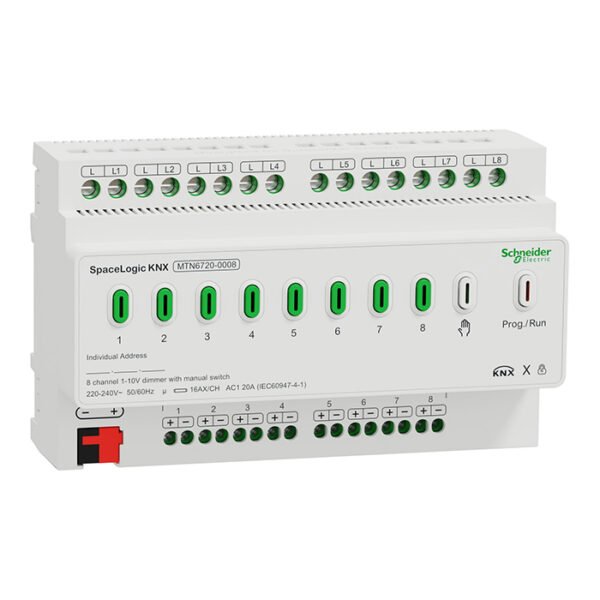 MTN6720-0008 Schneider SpaceLogic KNX Dimmer actuator Control unit 1-10 V 8-channel dimming with manual mode